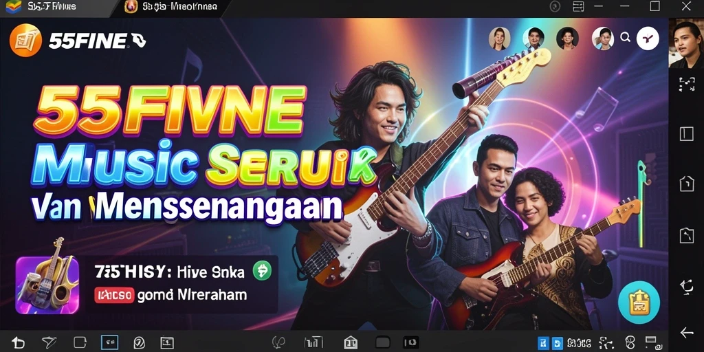 Screenshot 55FIVE menampilkan gameplay musik yang seru.