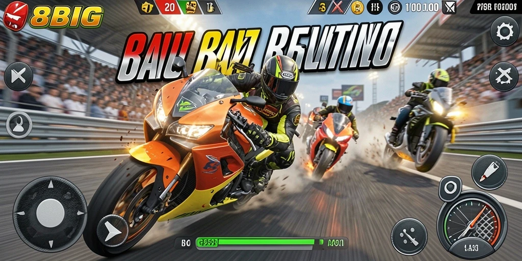 Tampilan gameplay seru di 88BIG saat melakukan balapan motor.