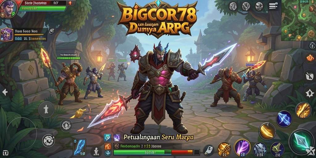 Screenshot gameplay yang menampilkan aksi pertempuran seru di BIGCOR78.