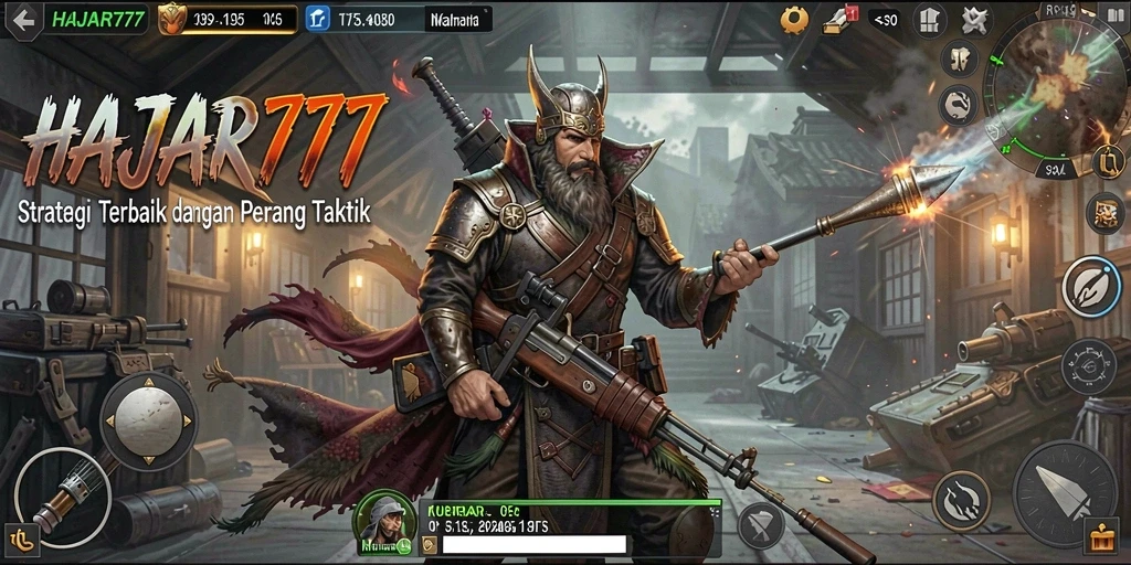 Tangkapan layar gameplay HAJAR777 menampilkan strategi pertempuran yang mendebarkan.
