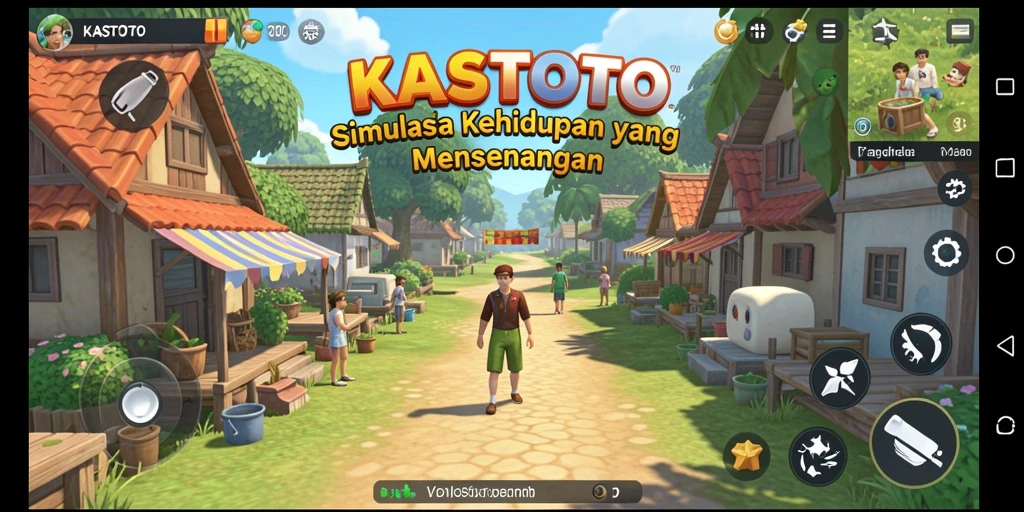 Tampilan gameplay KASTOTO dengan interaksi sosial yang seru.