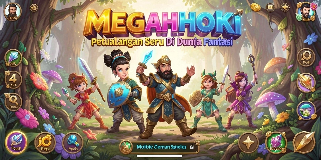Tampilan menarik gameplay RPG dalam MEGAHOKI dengan petualangan epik.