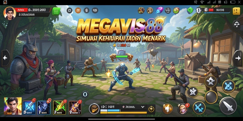 Tangkapan layar gameplay MEGAVISA88 yang menunjukkan interaksi antar karakter.