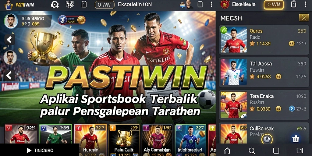 Screenshot PASTIWIN menampilkan antarmuka taruhan olahraga yang menarik.