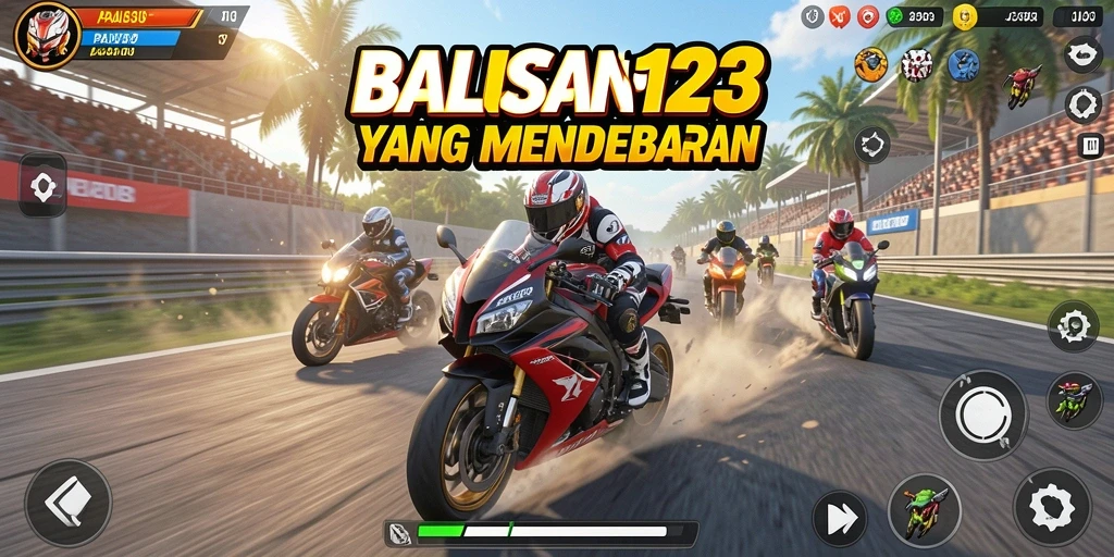 Gameplay seru dalam balapan motor yang menegangkan.