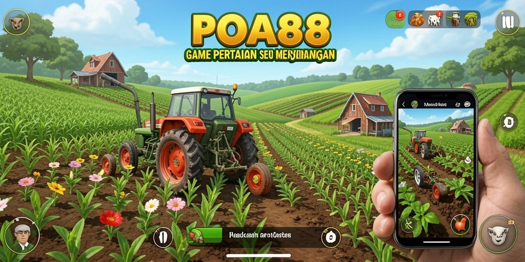 Screenshot gameplay POA88 menunjukkan aksi bertani yang seru dan interaktif.