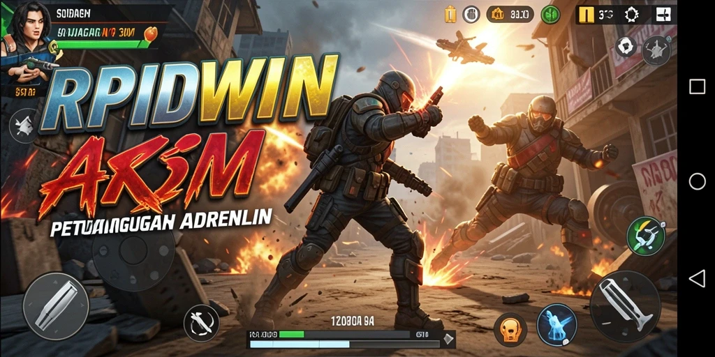 Tampilan utama gameplay RPIDWIN dengan aksi mendebarkan.