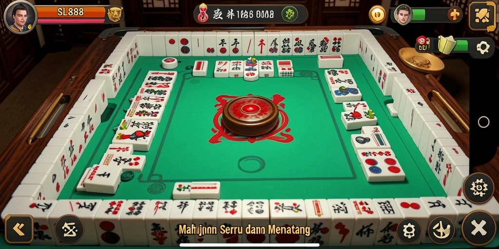 Screenshot permainan SL888 menampilkan aksi mencocokkan ubin Mahjong.