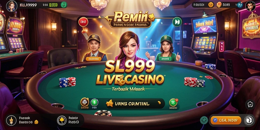 Tampilan gameplay SL999 dengan dealer langsung dan interaksi pemain.