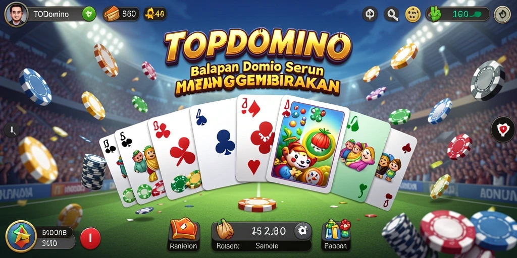 Screenshot gameplay TOPDOMINO yang menunjukkan aksi balapan yang mendebarkan.