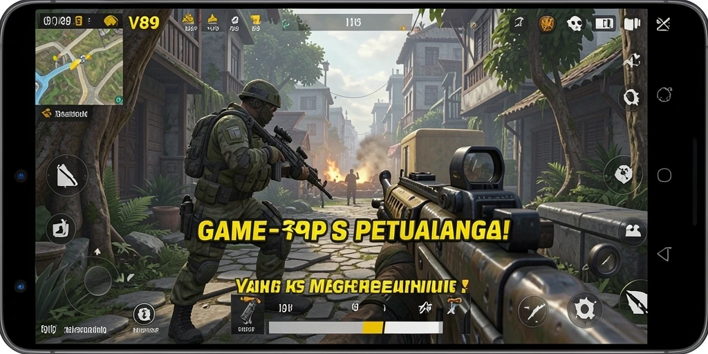 Screenshot V89 menampilkan aksi mendebarkan dalam game TPS.